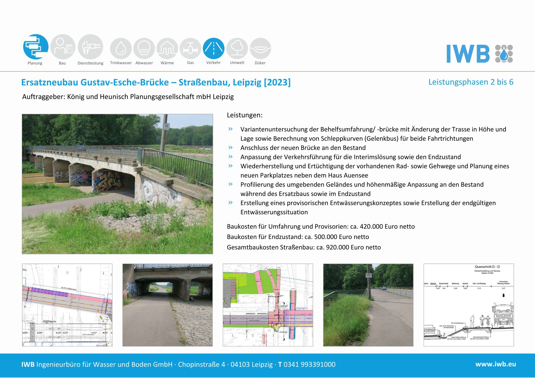 Ersatzneubau Gustav-Esche-Brücke – Straßenbau, Leipzig [2023]